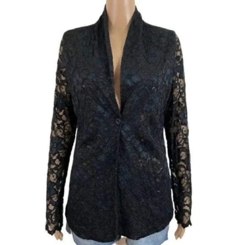 Vintage Also Know As Sheer floral one button closure blouse top size Medium - Picture 1 of 13